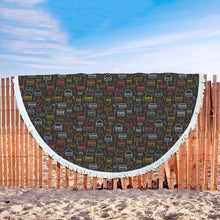 Abstract Black Burger Beach Blanket