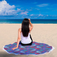 Abstract Parrot Blue Beach Blanket