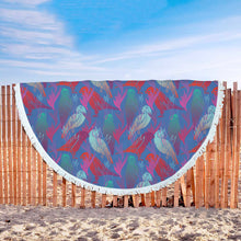 Abstract Parrot Blue Beach Blanket