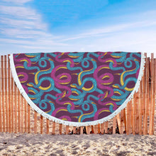 Abstract Snake Purple Beach Blanket