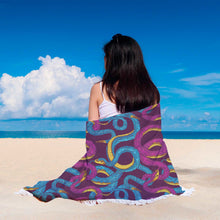 Abstract Snake Purple Beach Blanket