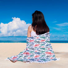 Angry Shark Animal Beach Blanket