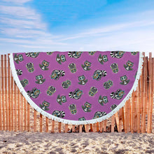 Animal Sugar Skull Purple Beach Blanket