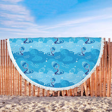 Aquarius Blue Zodiac Beach Blanket