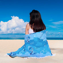 Aquarius Blue Zodiac Beach Blanket