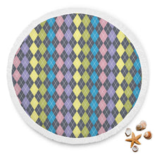 Argyle Pattern Plaid Beach Blanket