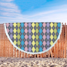 Argyle Pattern Plaid Beach Blanket