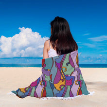 Artistic Cat Beach Blanket
