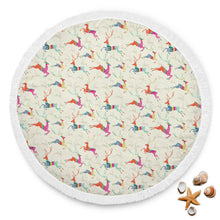 Artistic Deer Animal Beach Blanket