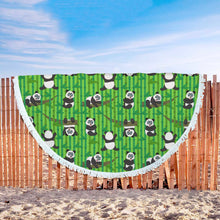 Bamboos Panda Animal Beach Blanket