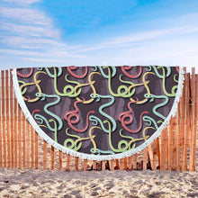 Banana Leaf And Snakes Beach Blanket