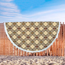 Bear Sunglasses Plaid Beach Blanket