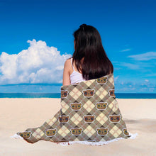 Bear Sunglasses Plaid Beach Blanket