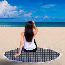 Beautiful Cat Black Patterned Beach Blanket