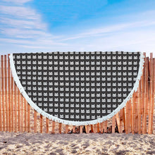 Beautiful Cat Black Patterned Beach Blanket
