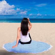 Bird Sketch Blue Beach Blanket