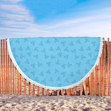 Birds Outline Blue Beach Blanket