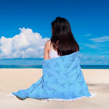Birds Outline Blue Beach Blanket