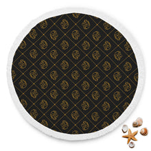 Black And Gold Lion Animal Beach Blanket