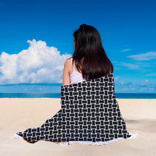 Black And White Abstract Beach Blanket