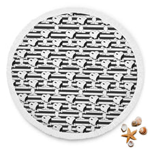 Black And White Stripes Snoopy Beach Blanket
