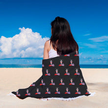 Black Boston Terrier Beach Blanket