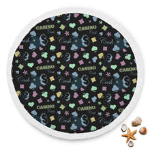 Black Casino Beach Blanket