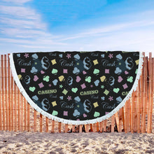 Black Casino Beach Blanket