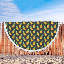 Black Pineapple Beach Blanket