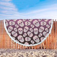 Black Pink Sugar Skull Ombre Beach Blanket