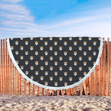 Black Polka Australian Shepherd Beach Blanket