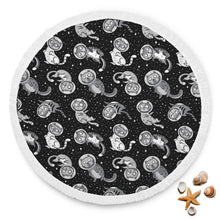 Black Space Cat Beach Blanket