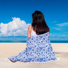 Blue Assorted Floral Beach Blanket
