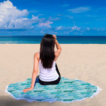 Blue Cow Abstract Beach Blanket