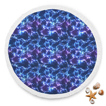 Blue Electric Abstract Beach Blanket