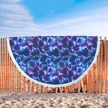 Blue Electric Abstract Beach Blanket