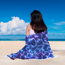 Blue Electric Abstract Beach Blanket
