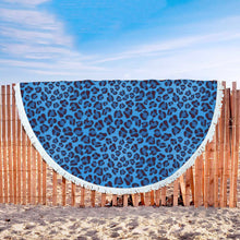 Blue Legopard Animal Beach Blanket