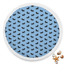 Blue Miniature Schnauzers Beach Blanket