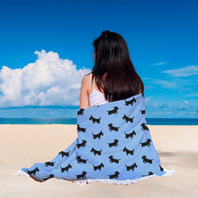 Blue Miniature Schnauzers Beach Blanket