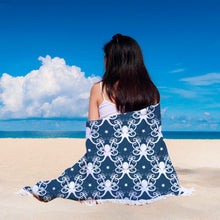 Blue Octopus Print Beach Blanket