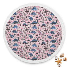 Blue Pink Dinosaurs Animal Beach Blanket