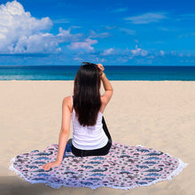 Blue Pink Dinosaurs Animal Beach Blanket