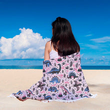 Blue Pink Dinosaurs Animal Beach Blanket