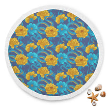 Blue Snakes Floral Beach Blanket