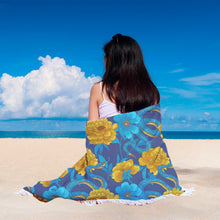 Blue Snakes Floral Beach Blanket
