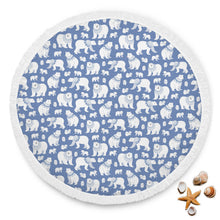 Blue Stars Polar Bear Animal Beach Blanket