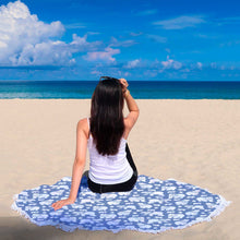 Blue Stars Polar Bear Animal Beach Blanket