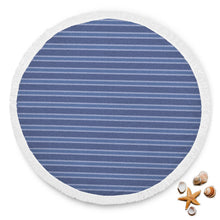 Blue Striped Denim Beach Blanket
