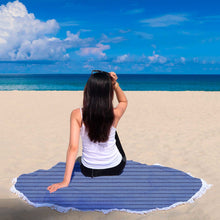 Blue Striped Denim Beach Blanket
